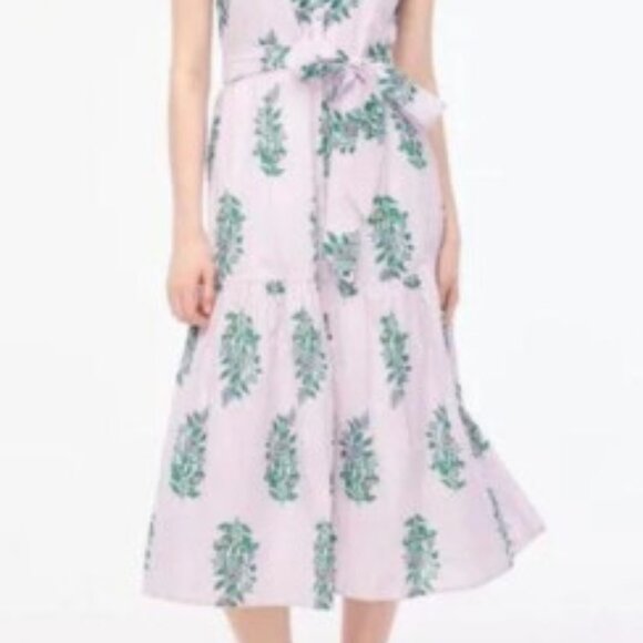 J Crew Floral Striped Collard Dried Lavender Button Down Sleeveless 2 Pocket 14 - Picture 2 of 15